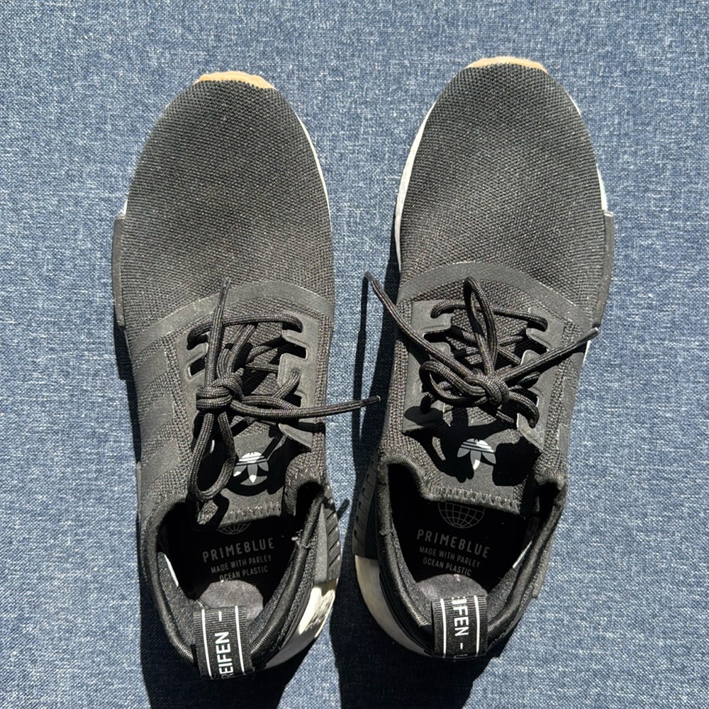 Adidas black sneakers size 8